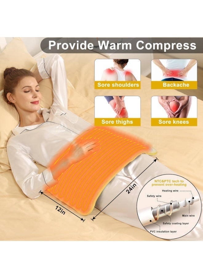 وسادة تدفئة كهربائية بمستويات حرارة قابلة للتحكم ومؤقت | وسادة حرارة للاستخدام الجاف والرطب وراحة يومية - Image 3